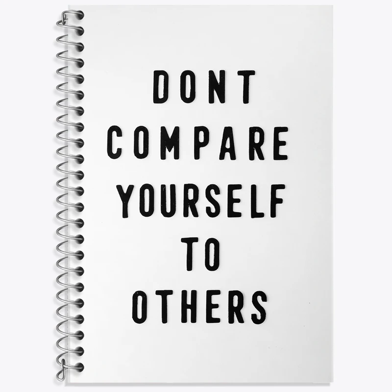دفتر زبان 50 برگ خندالو مدل سه خط طرح Don’t Compare Yourself To Others کد F1938