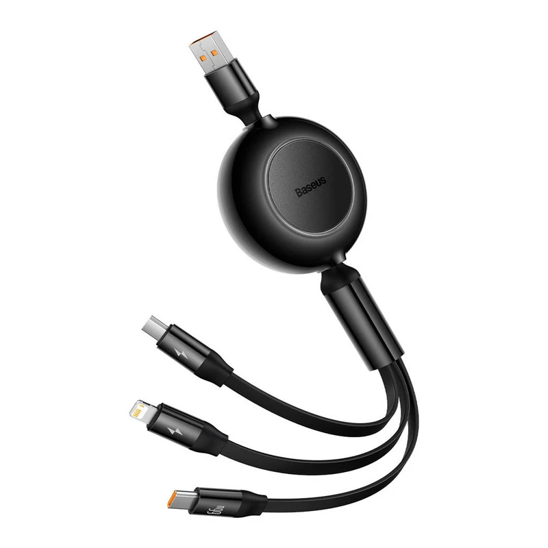 کابل تبدیل USB به USB-C/microUSB /لایتنینگ بیسوس مدل  Bright Mirror SeriesⅡ 66W طول 1.1 متر
