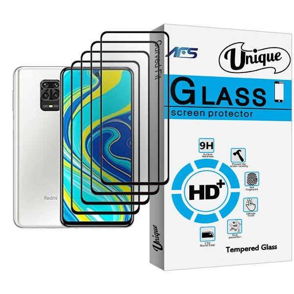 محافظ صفحه نمایش ای اف اس مدل Unique Glass MIX004 مناسب برای گوشی موبایل شیائومی Redmi Note 9S بسته چهار عددی