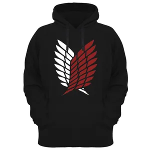 هودی مردانه مدل Attack on titan کد K30 رنگ مشکی