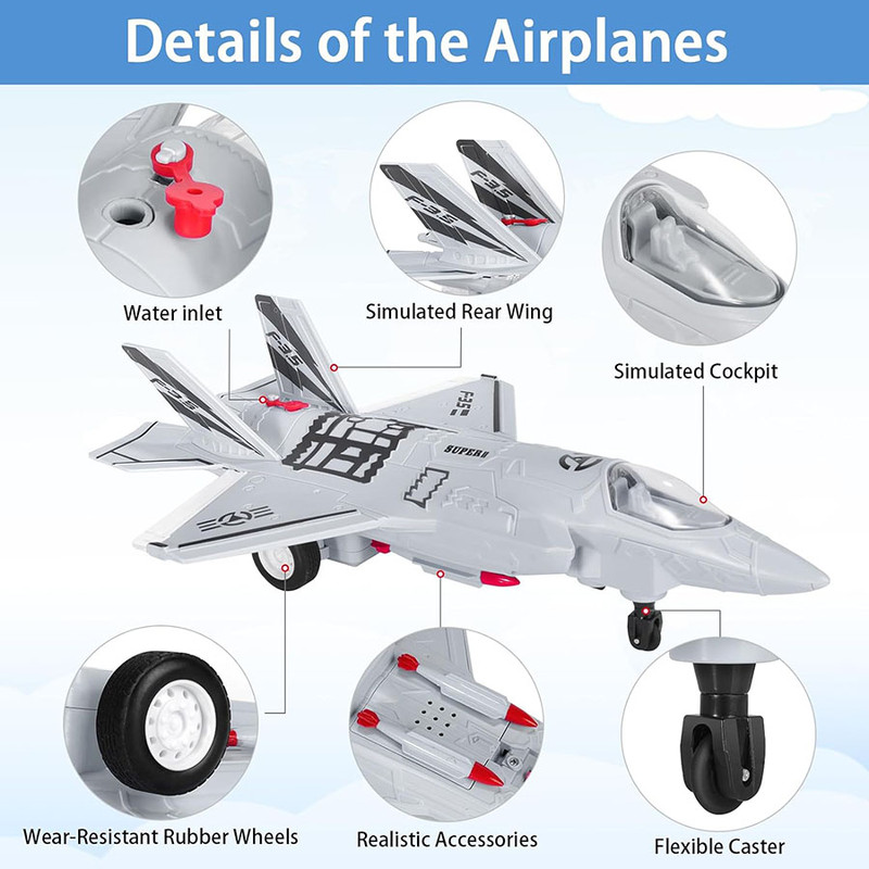هواپیما بازی کنترلی مدل جت دودزا طرح F-35 LIGHTNING کد 3-660 مجموعه دو عددی