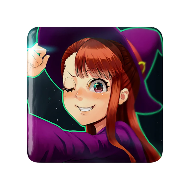 مگنت خندالو طرح اکو انیمه جادوگران کوچک Little Witch Academia  مدل مربعی کد 22937