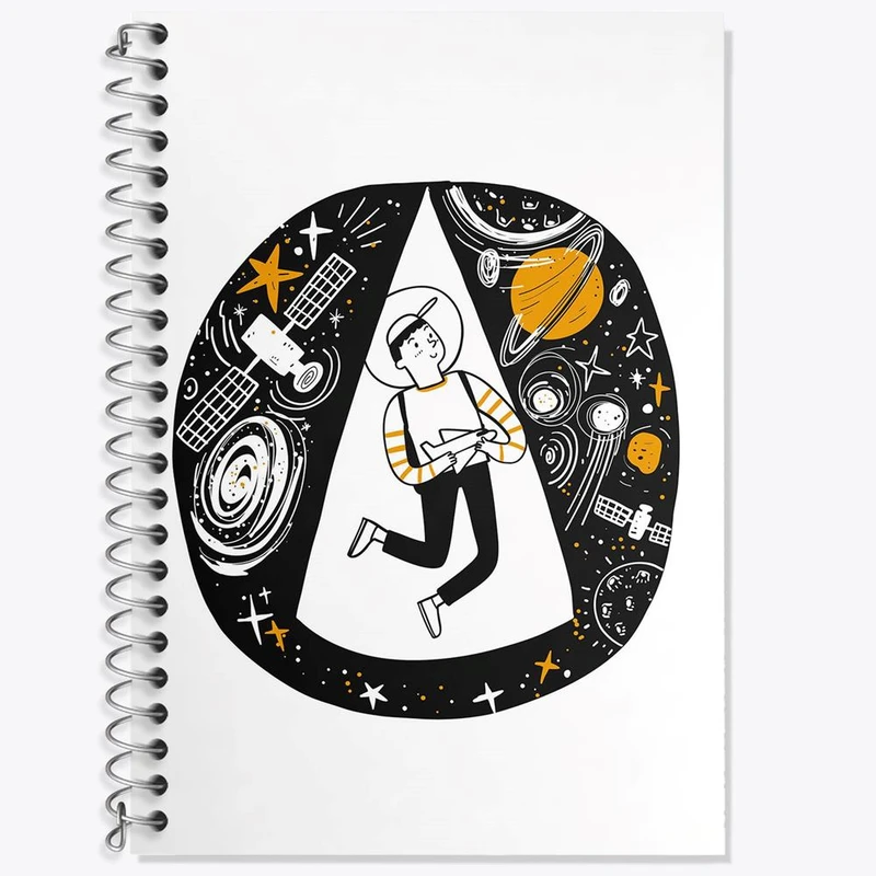 دفتر زبان 50 برگ خندالو مدل دو خط طرح فضایی کد 25147