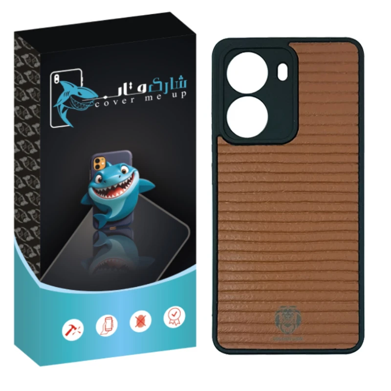 کاور شارک قاب طرح چرم 2 مناسب برای گوشی موبایل شیائومی Poco X7 Pro