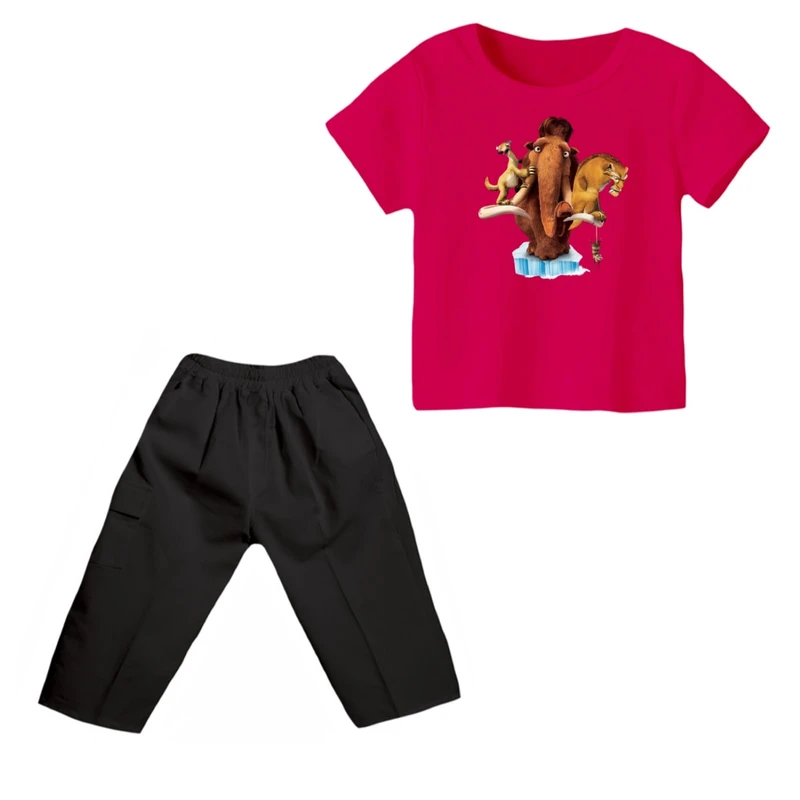 ست تی شرت و شلوارک پسرانه مدل عصر یخبندان کد ۱