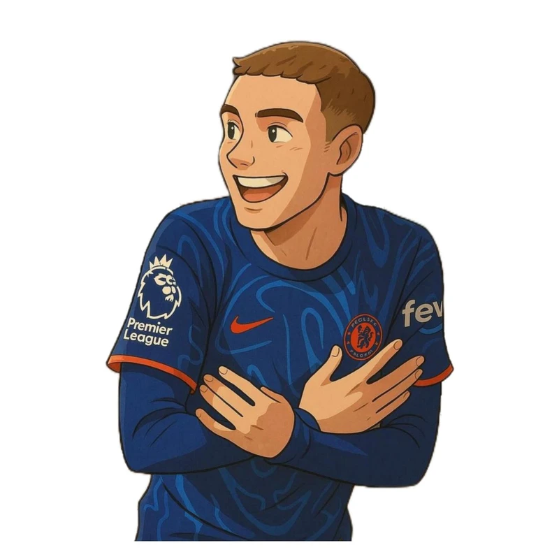 استیکر پارچه و لباس پاد آفرین مدل کارتونی فوتبالی کول پالمر جذاب کد 1816