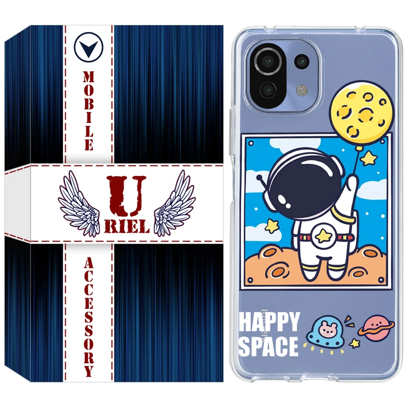 کاور یوریل مدل Clear کد 7 طرح فضانورد مناسب برای گوشی موبایل شیائومی Mi 11 Lite / 11 Lite 5G NE