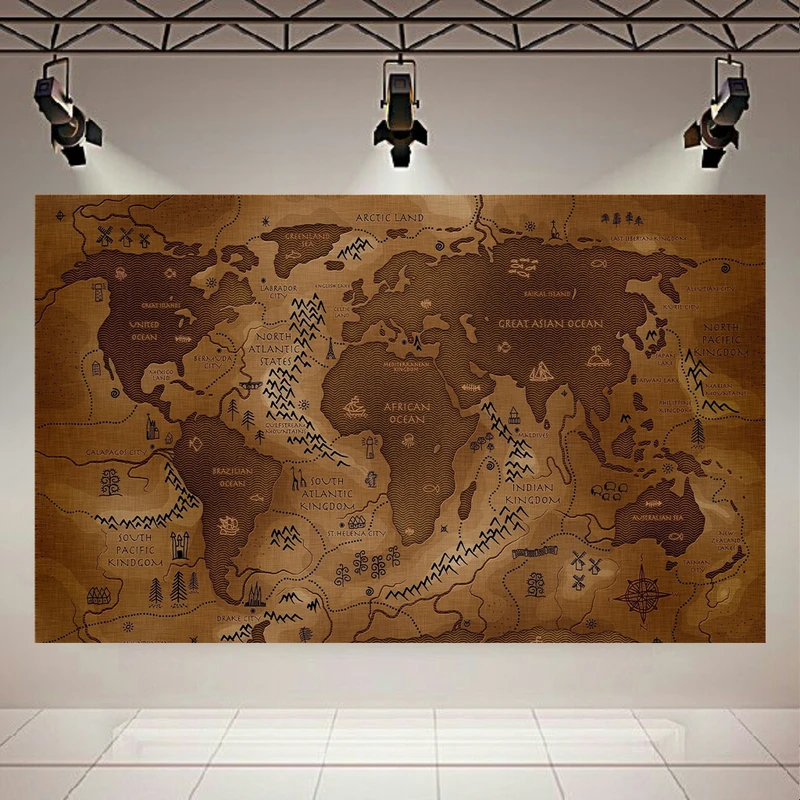 تابلو شاسی طرح نقشه جهان مدل آنتیک کد AR595