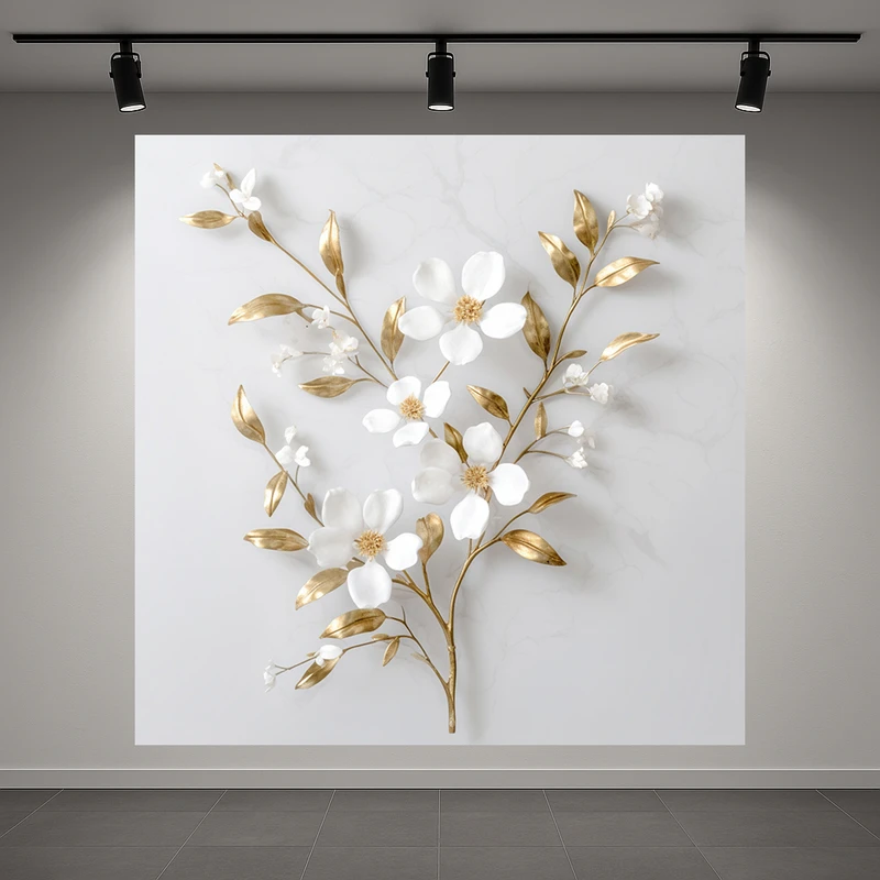 پوستر طرح گل و برگ مدل ساده کد AR3058996