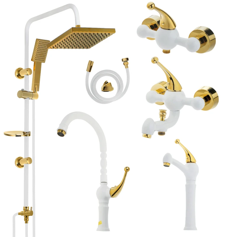 ست شیرآلات کویران آذر مدل پاریس کد B-02 مجموعه 6 عددی