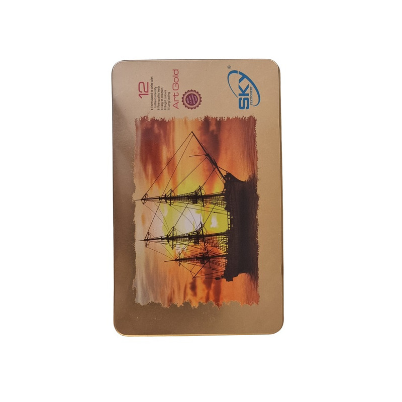 مداد رنگی 12 رنگ اسکای طرح کشتی و غروب دریا کد G12-1