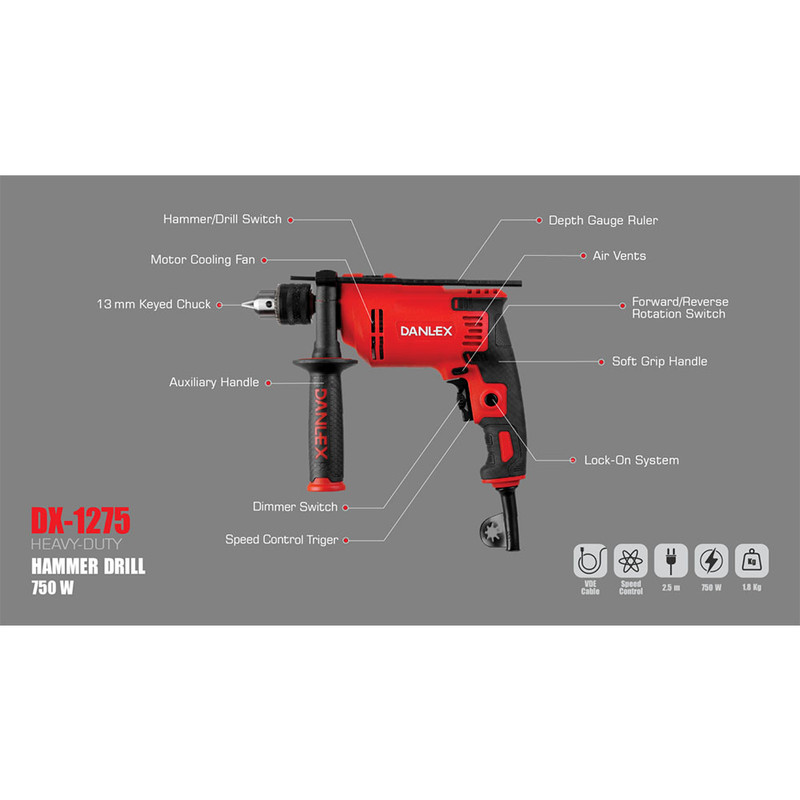 دریل چکشی دنلکس مدل DX 1275