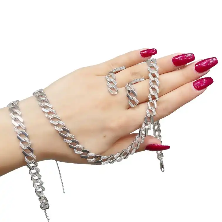 نیم ست نقره زنانه مدل rzzdeh-007