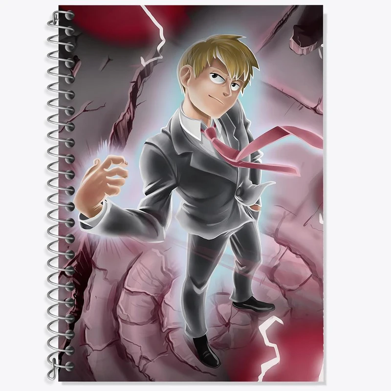 دفتر زبان 50 برگ خندالو مدل دو خط طرح شییکو انیمه موب سایکو Mob Psycho 100 کد 24505