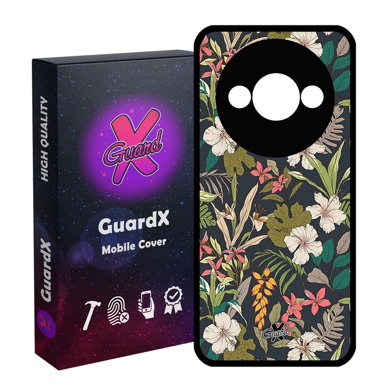 کاور گارد ایکس طرح گل مدل قاب Glass10222 مناسب برای گوشی موبایل شیائومی Redmi A3 4G/ A3X 4G/ Poco C61