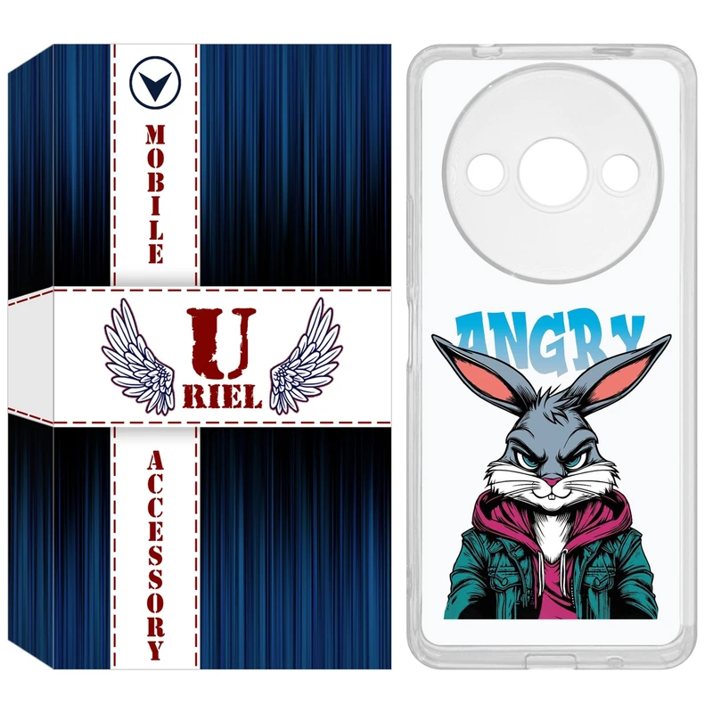 کاور یوریل مدل Clear کد 51 طرح خرگوش مناسب برای گوشی موبایل شیائومی Redmi A3 / A3x