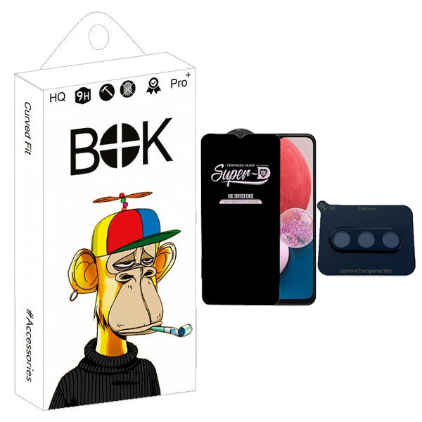 محافظ صفحه نمایش بوک مدل SuperD مناسب برای گوشی موبایل سامسونگ Galaxy a13 به همراه محافظ لنز دوربین 3D