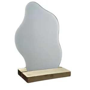 آینه مدل دفرمه پایه چوبی