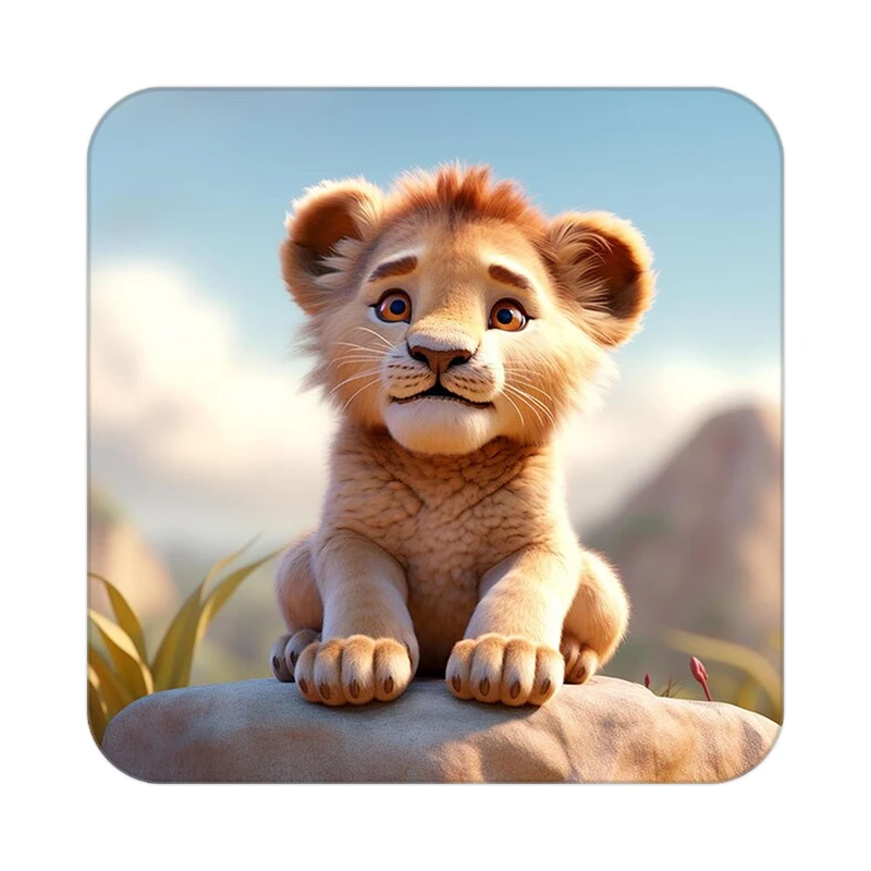 زیر لیوانی کاکتی طرح شیر مدل mp22926