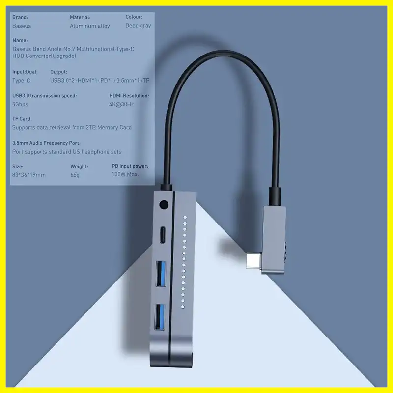 هاب 6 پورت USB-C باسئوس مدل CAHUB-CWJ0G