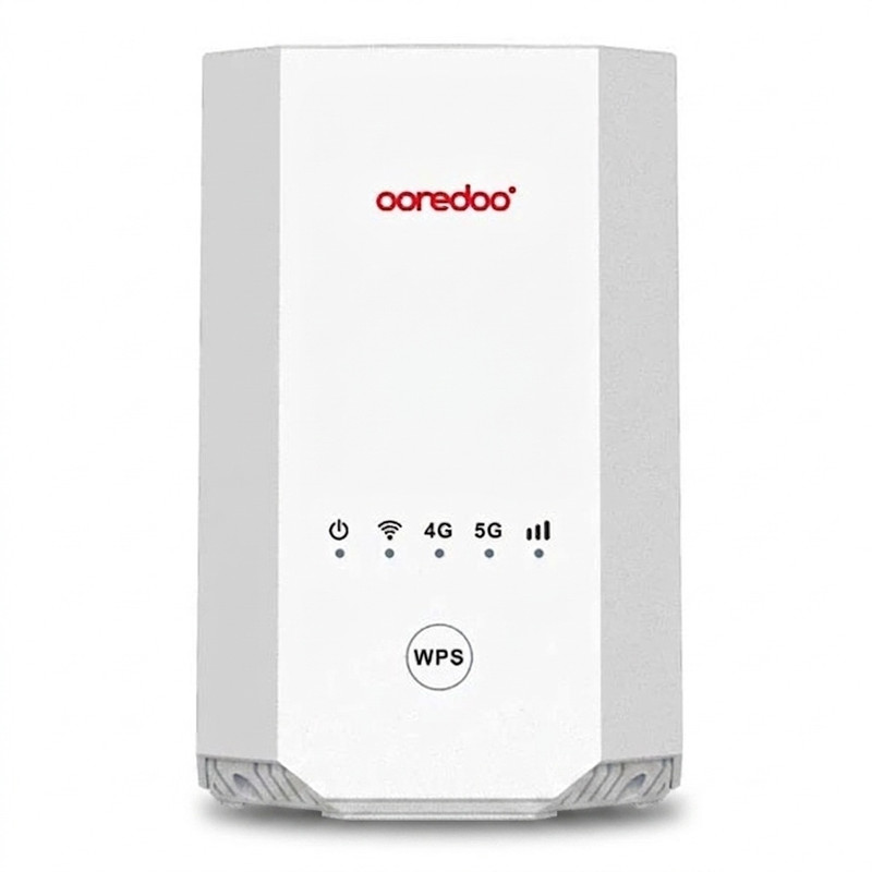 مودم 5G و TD-LTE مدل OOREDO X28 با قابلیت WIFI 6، پشتیبانی هم‌زمان 64 کاربر، پورت‌های گیگابیتی، درگاه RJ11 برای تماس اینترنتی، فناوری MIMO 4×4، مناسب استفاده خانگی و سازمانی