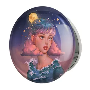 آینه جیبی خندالو طرح دخترانه مدل تاشو کد 25618 