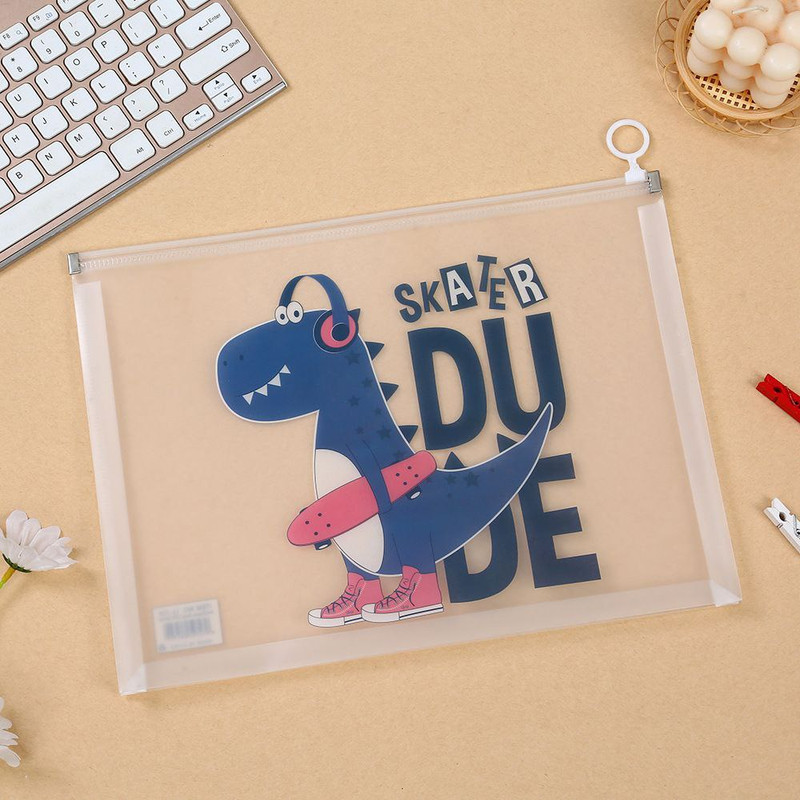 پوشه مدل زیپ کیپ طرح دایناسور A4