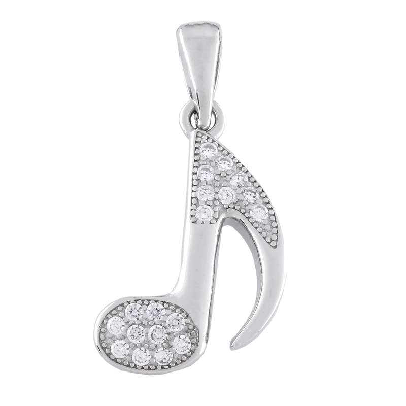 آویز گردنبند نقره زنانه مدل نوت موسیقی کد SLP-08 آویز گردنبند نقره زنانه مدل نوت موسیقی کد SLP-08