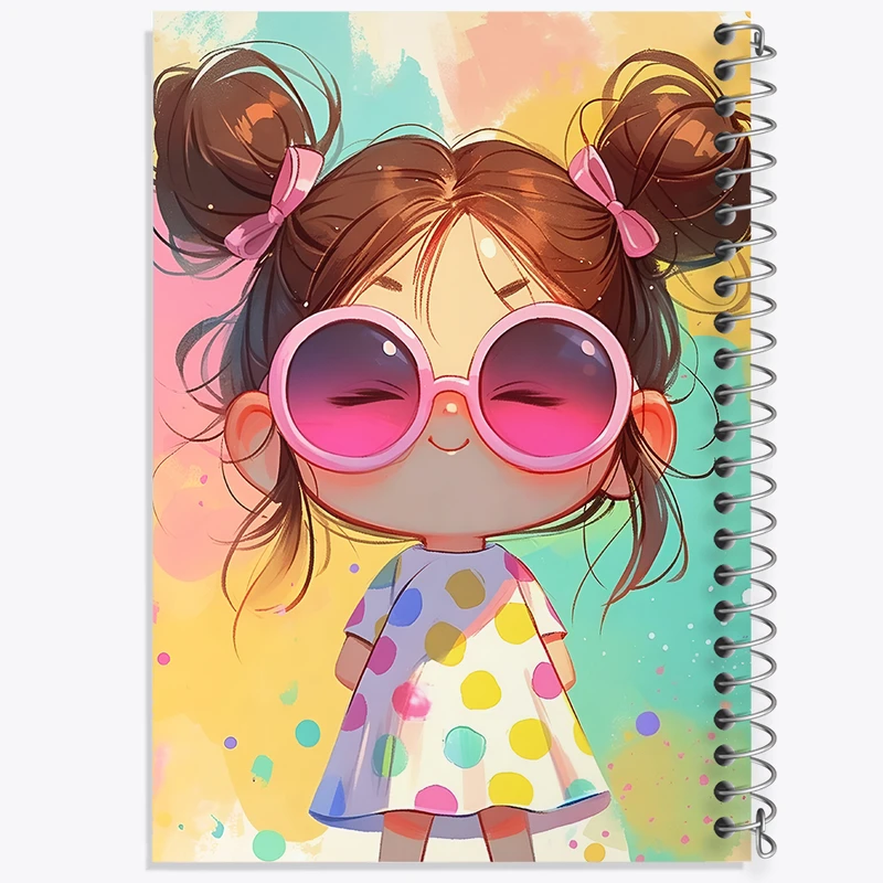 دفتر مشق 100 برگ خندالو طرح دخترانه کیوت کد N4424