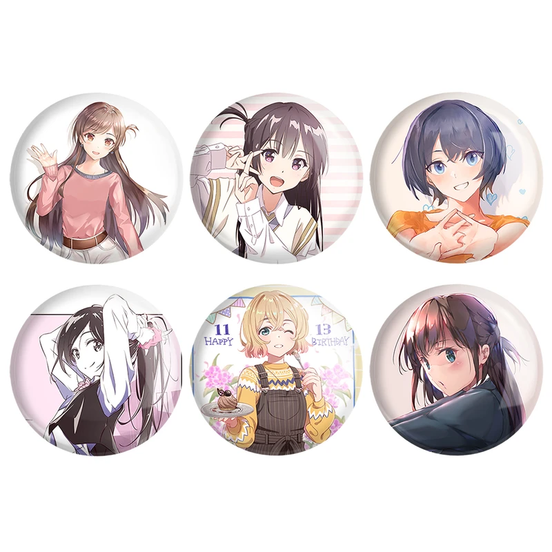 مگنت خندالو طرح انیمه کانوجواوکاری Kanojo Okarishimasu کد 1020B مجموعه 6 عددی