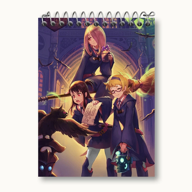 دفتر یادداشت 50 برگ خندالو مدل اکو انیمه جادوگران کوچک Little Witch Academia کد 22887