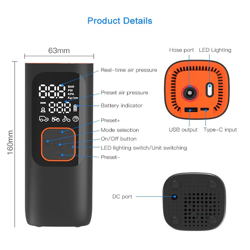 کمپرسور هوا پرتابل رپکو مدل A111 مناسب برای تیگو 7