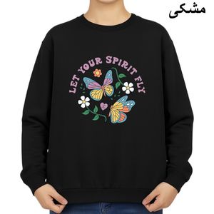 سویشرت زنانه مدل گل و پروانه 