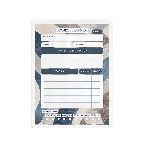 تخته وایت برد لاژید مدل پلنر پیشرفت پروژه کد PL01 سایز 20*30 سانتی متر 