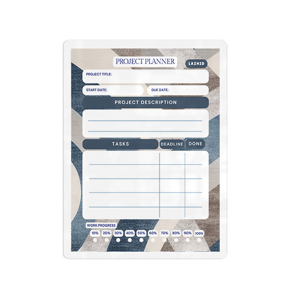تخته وایت برد لاژید مدل پلنر پیشرفت پروژه کد PL01 سایز 20*30 سانتی متر