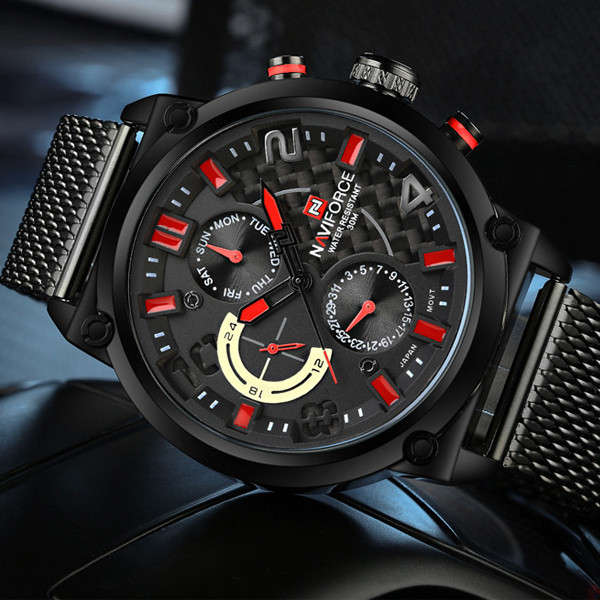 ساعت مچی عقربه‌ای مردانه نیوی فورس مدل سه موتوره m