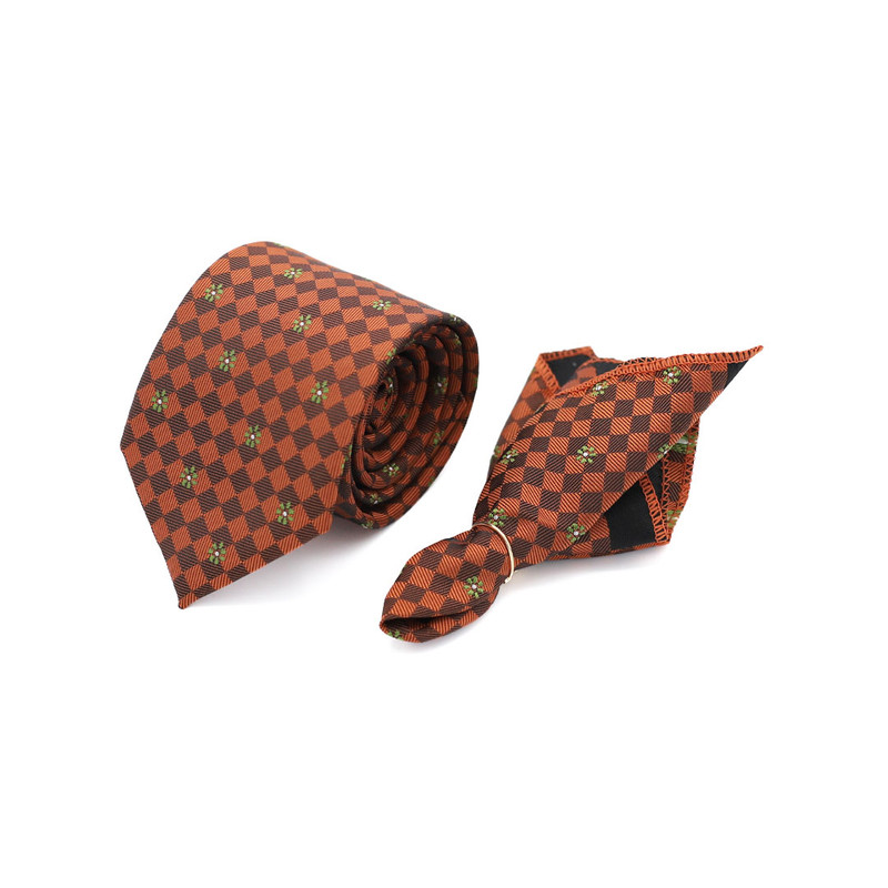 ست کراوات و دستمال جیب مردانه مدل AT214
