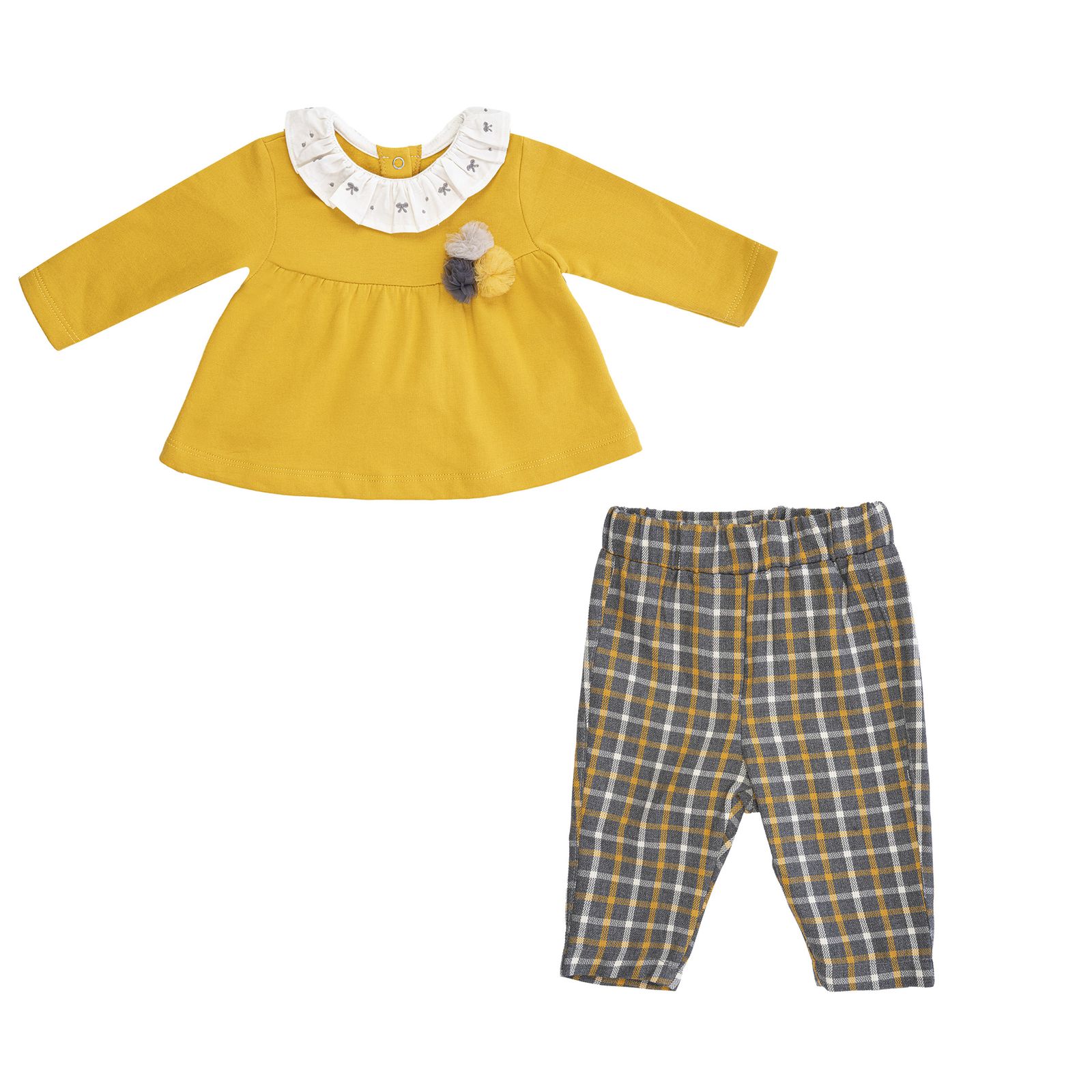 ست بلوز و شلوار دخترانه فیورلا مدل گلدونه کد 24504-34504 - - 2