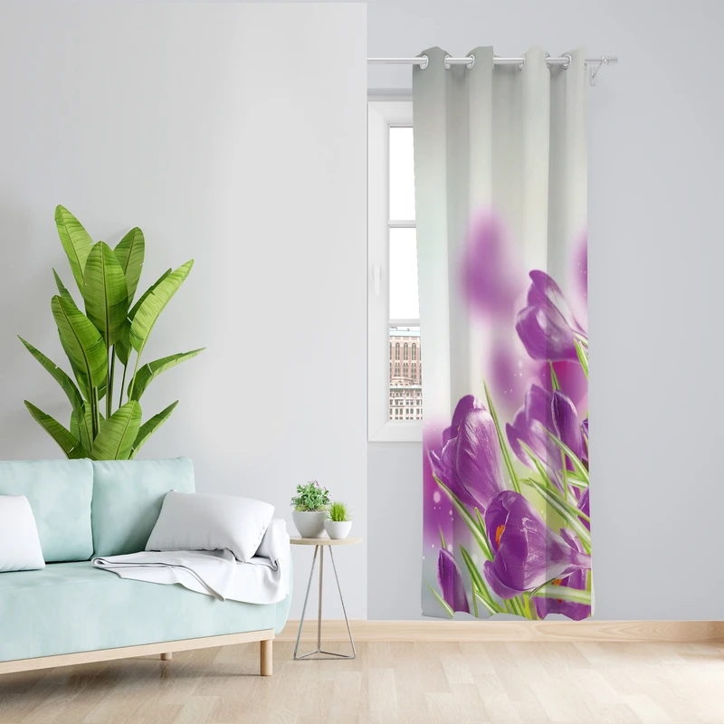 پرده طرح گل مدل مخمل پانچی کد L 439_L Z سایز 140x200 سانتی متر