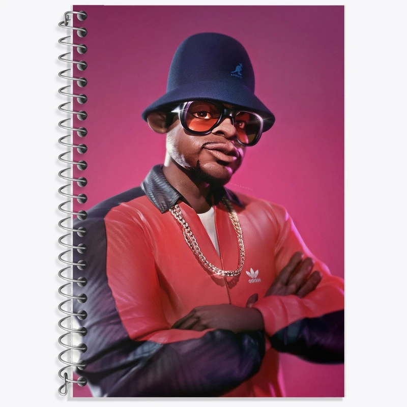 دفتر زبان 50 برگ خندالو مدل سه خط طرح Rundmc کد F775