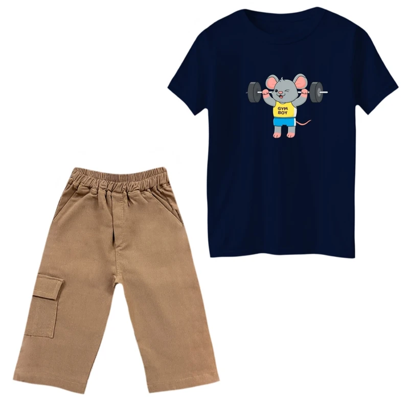 ست تی‌شرت و شلوارک پسرانه مدل موش ورزشکار