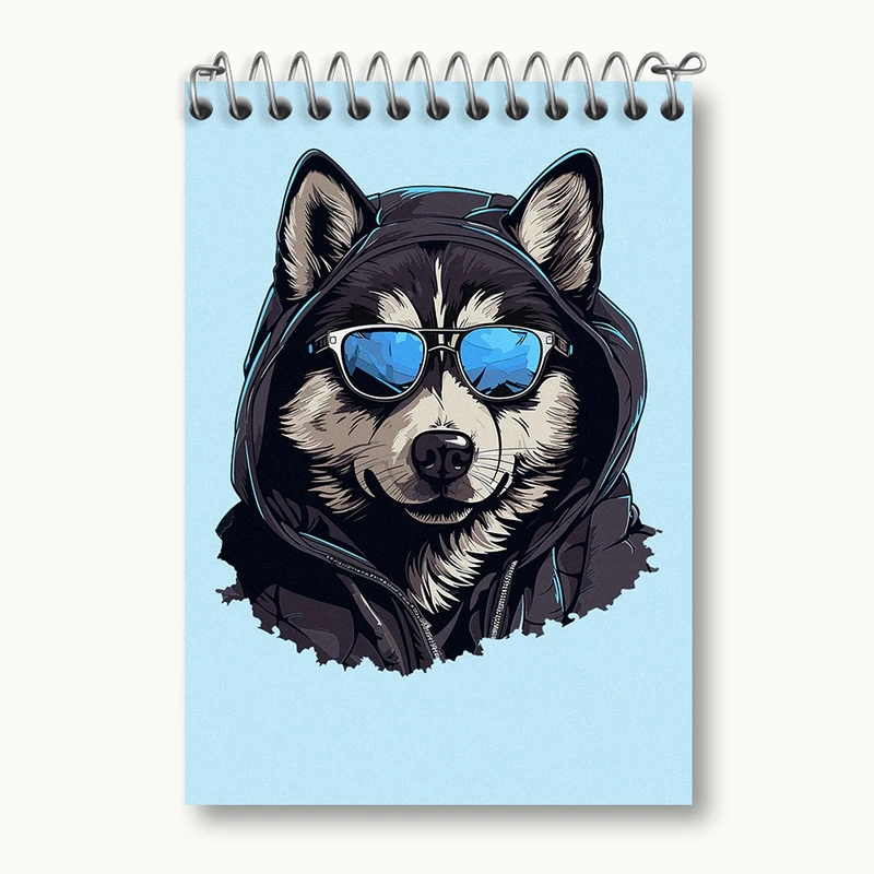 دفتر یادداشت 50 برگ خندالو مدل سگ هاسکی کد N1412