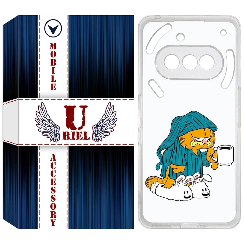 کاور یوریل مدل Clear کد 72 طرح گارفیلد مناسب برای گوشی موبایل ناتینگ فون Nothing Phone 3a