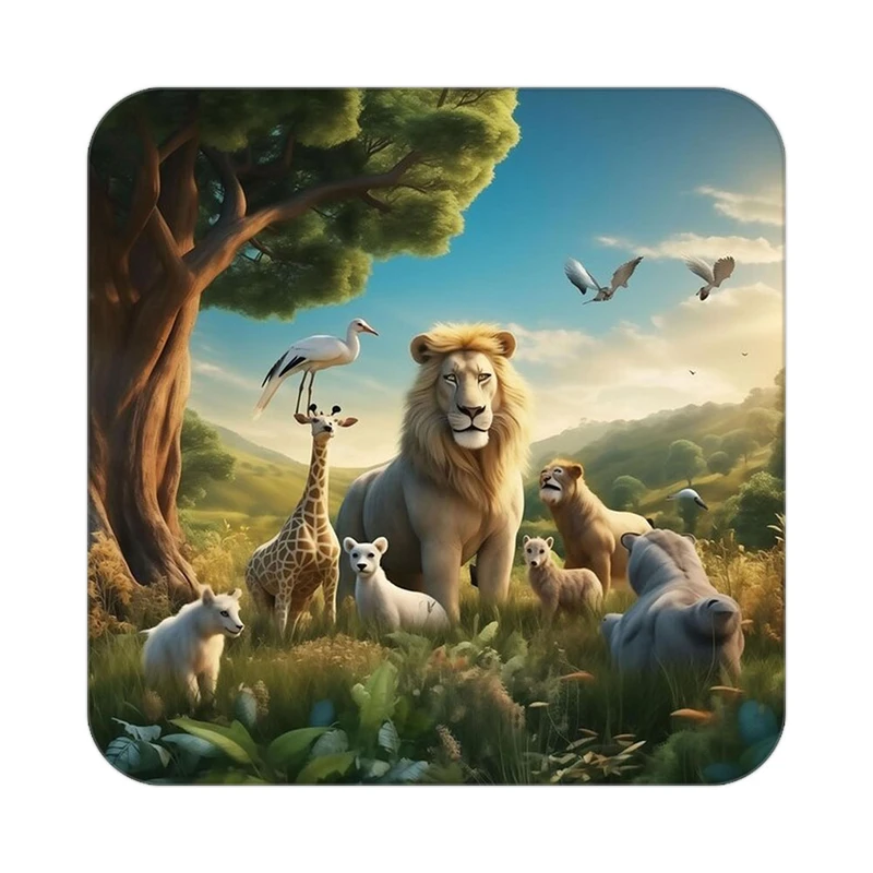 زیر لیوانی کاکتی طرح شیر مدل mp23179