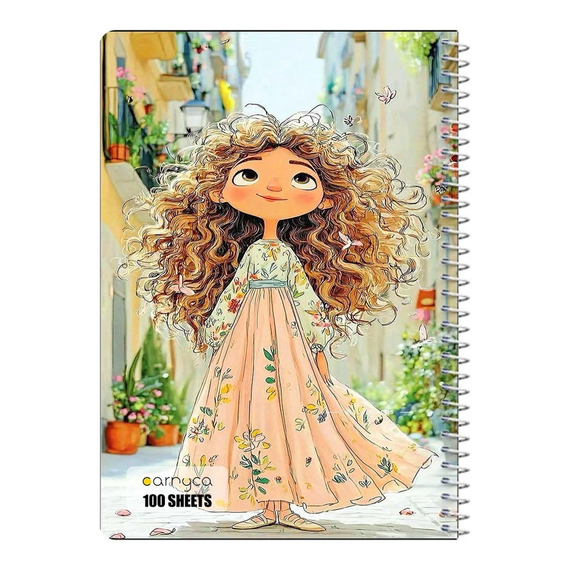 دفتر مشق 100 برگ سیمی کارنیکا طرح دخترانه کیوت Girly Cute کد 94296