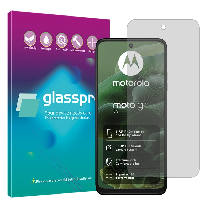 محافظ صفحه نمایش شفاف گلس پرو مدل Resistant مناسب برای گوشی موبایل موتورولا Moto G35