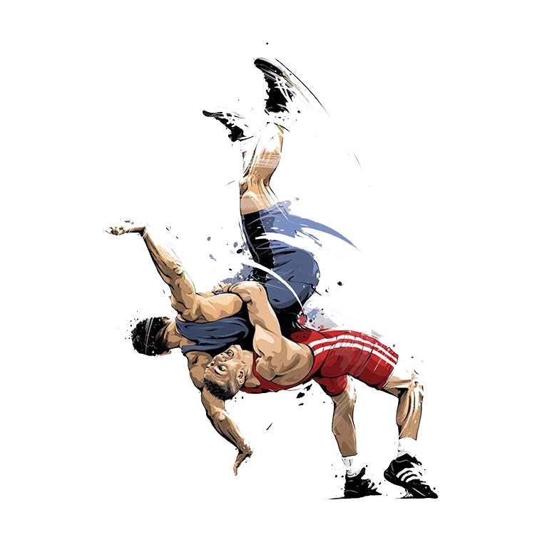 استیکر پارچه و لباس پاد آفرین مدل ورزش کشتی کد 2251