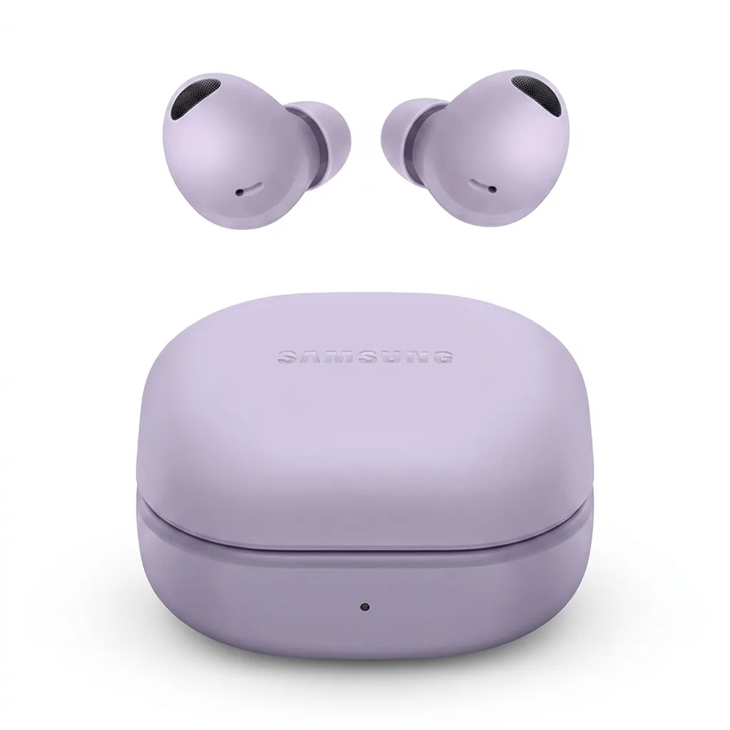 هدفون بلوتوثی سامسونگ مدل Galaxy Buds2 Pro با نویز کنسلینگ فعال (ANC)، درگاه شارژ USB Type-C، دارای میکروفون سه‌گانه، مقاوم در برابر رطوبت و عرق، مجهز به سنسور شتاب‌سنج و مقاومت در برابر آب IPX7