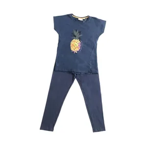 ست تی شرت و شلوار دخترانه الایو مدل آناناس