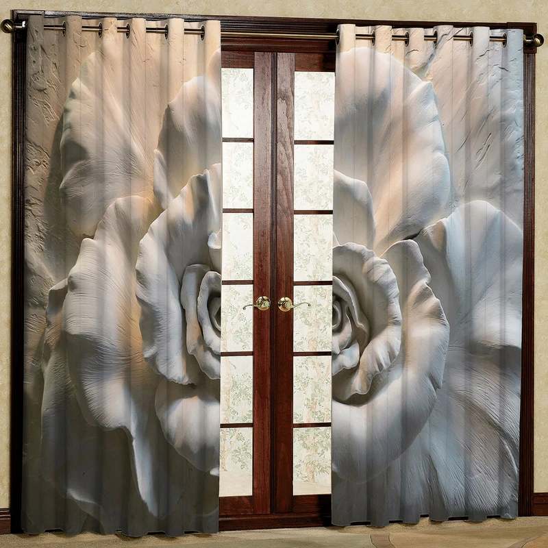 پرده مدل گل دار مخمل پانچی کد 1296 سایز 140x280 سانتی متر